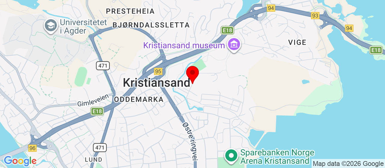 Kart over Bispegra KRISTIANSAND S