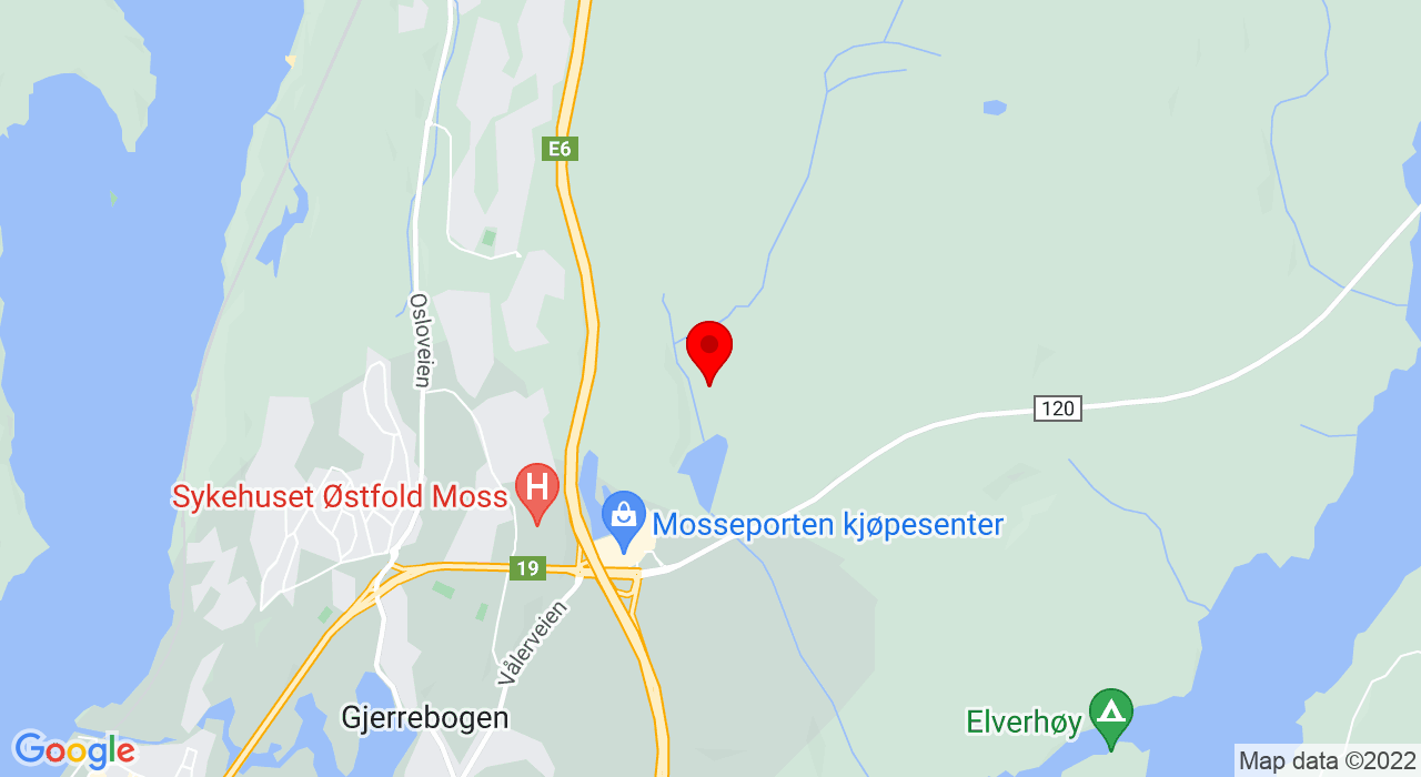 Google Map of Noreødegården,1599+MOSS