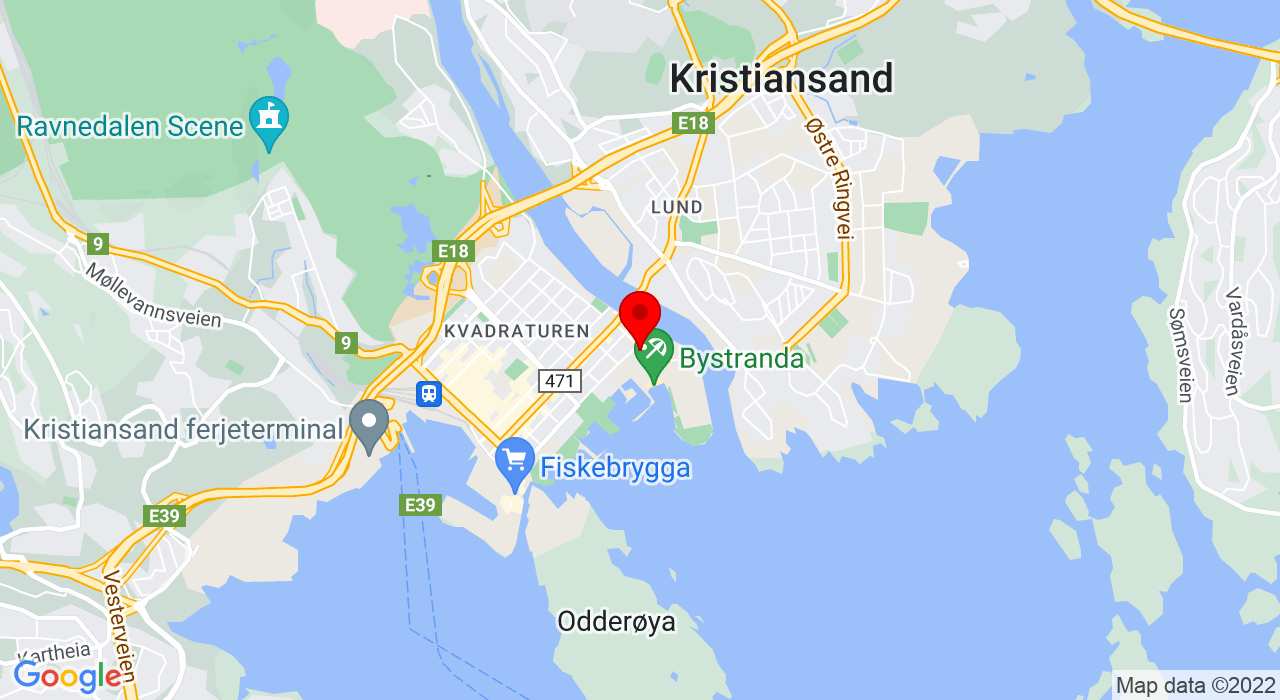Google Map of Tangen 8,4608+KRISTIANSAND S