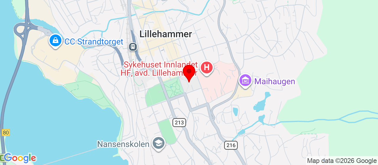 Kart over Storgata 25 Lillehammer