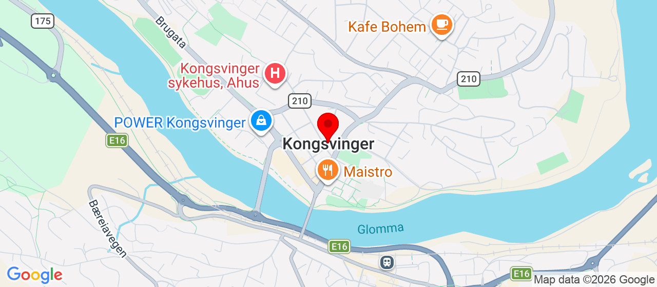 Kart over Kongsvinger 