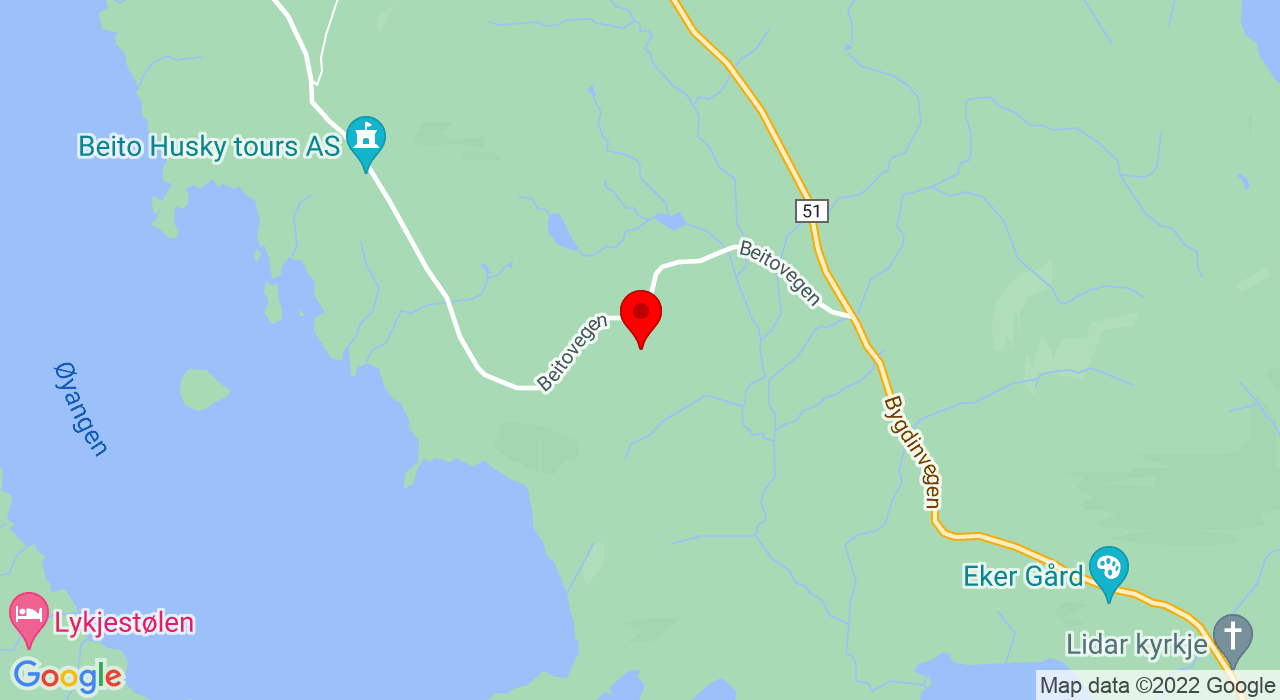 Google Map of Beitovegen 128,2950+SKAMMESTEIN