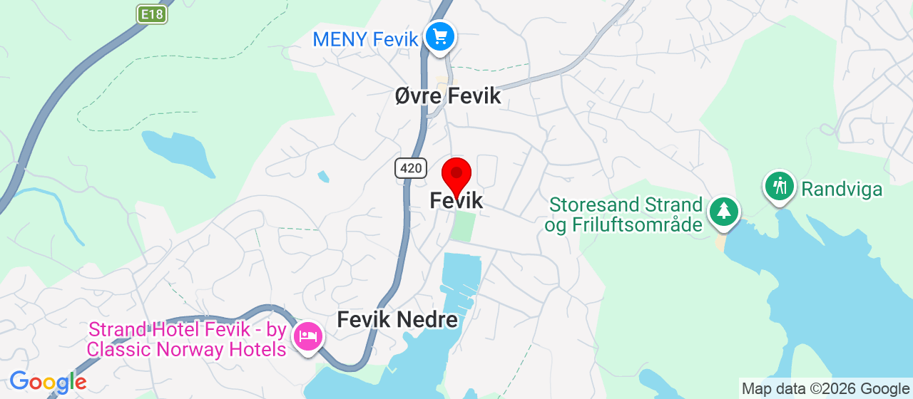 Kart over Hauslandsveien FEVIK