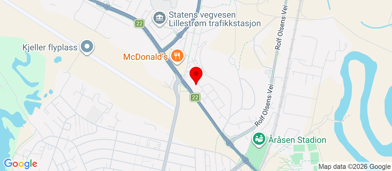 Kart over Åråsveien 16A Kjeller