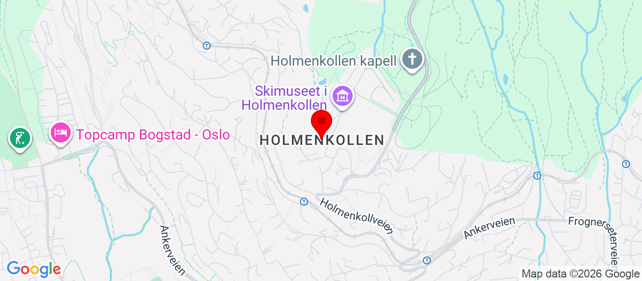Kart over Holmenkollen Oslo