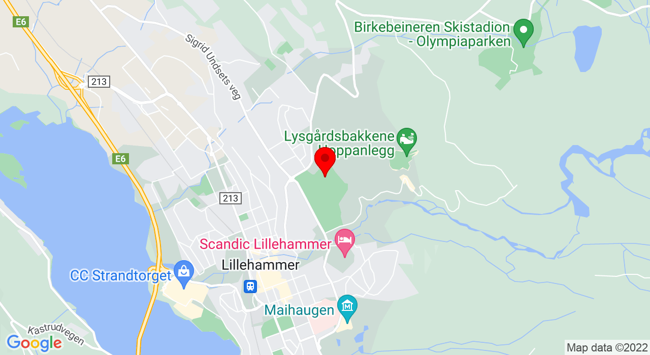 Google Map of Håkons hall, Nordsetervegen 45,2618+LILLEHAMMER