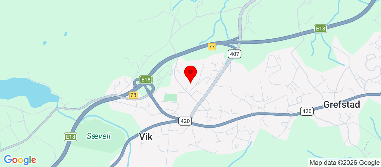 Kart over Bringsværveien 14 GRIMSTAD