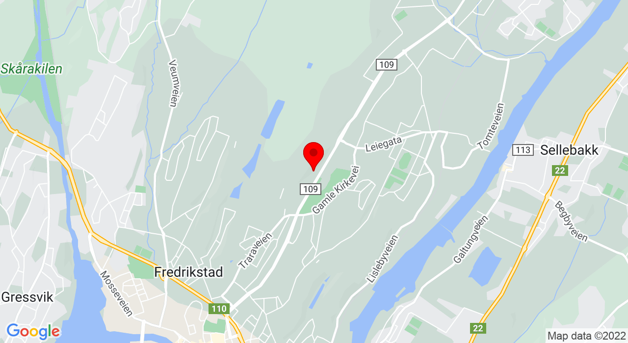 Google Map of Ilaveien 134,1605+FREDRIKSTAD