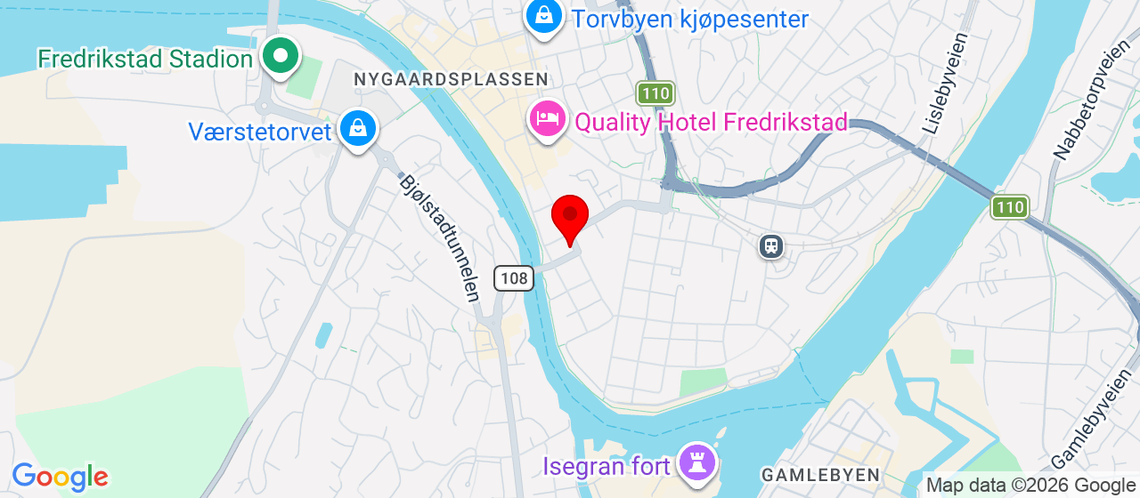Kart over Nygaardsgata 9 Fredrikstad