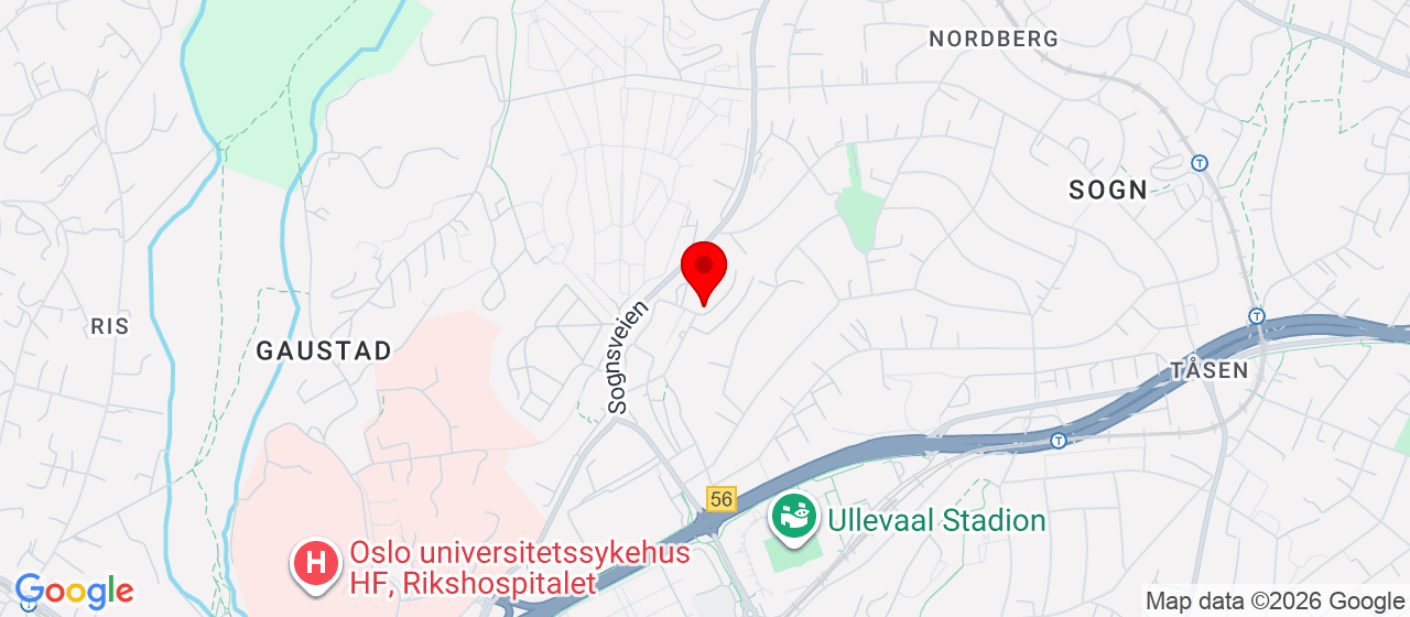 Kart over Rolf E. Stenersens allé 21, Sogn studentby Oslo