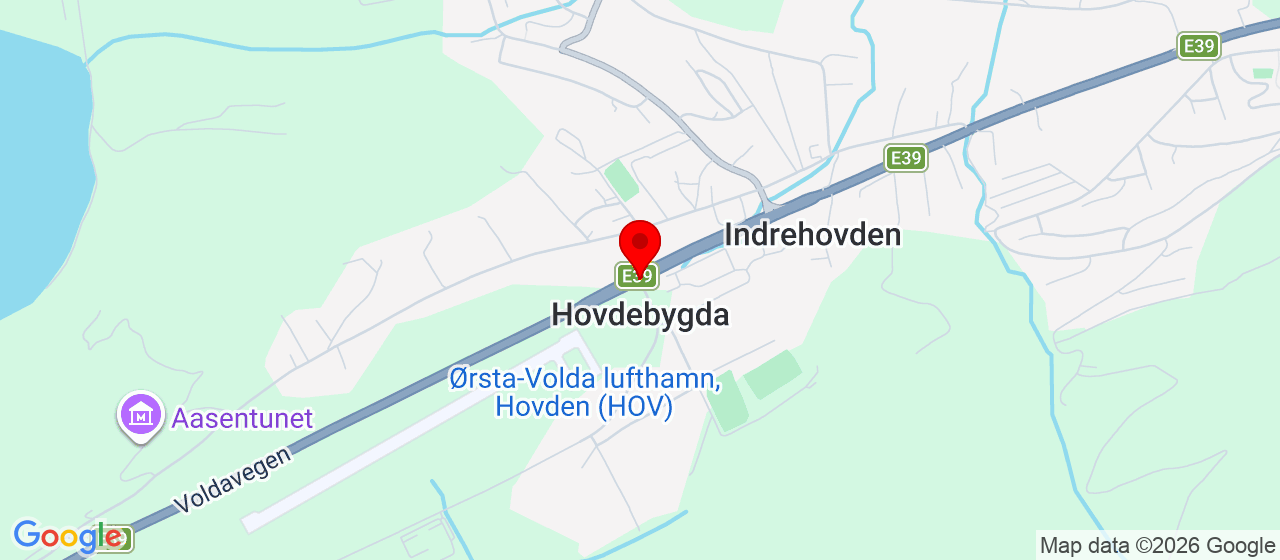 Kart over Hovedbygda HOVDEBYGDA