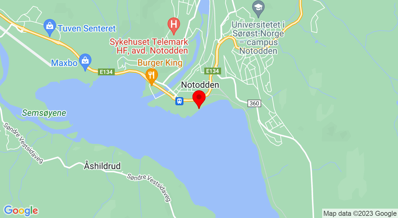 Google Map of Heddalsvegen 11,3674+Notodden