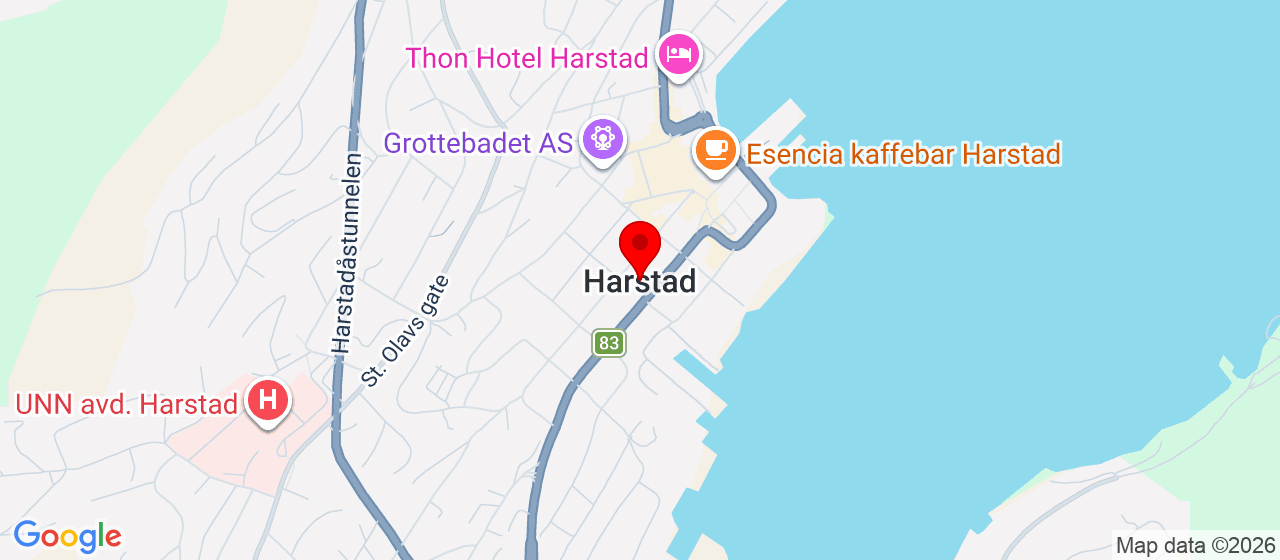 Kart over Nordsidahallen Harstad