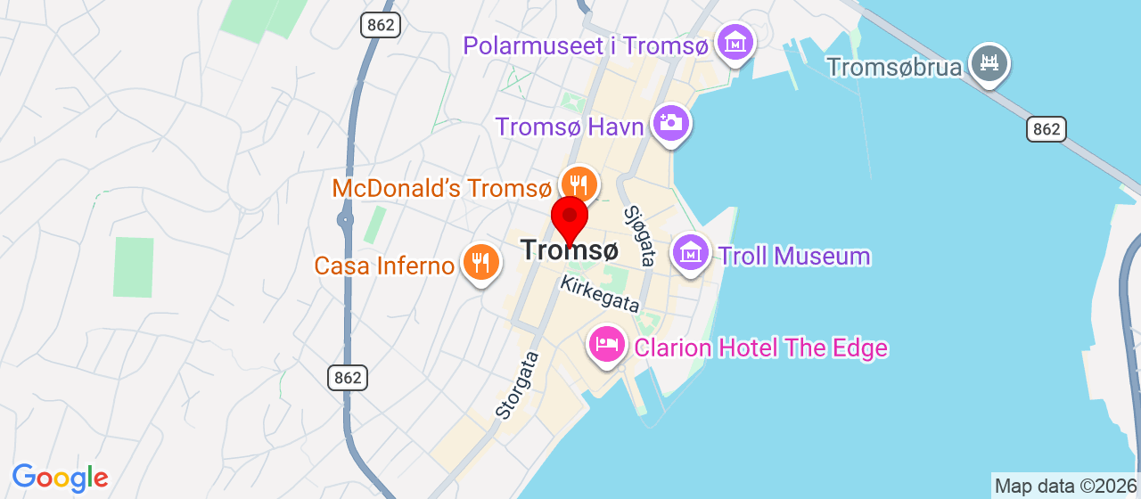 Kart over Pb. 12 Tromsø