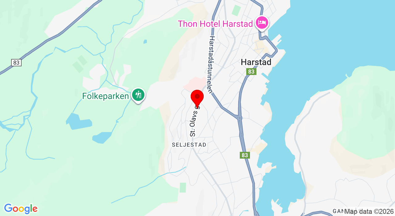 Google Map of https://www.google.com/maps/place/Heggen videregående skole, St. Olavs gate 91,9406+Harstad