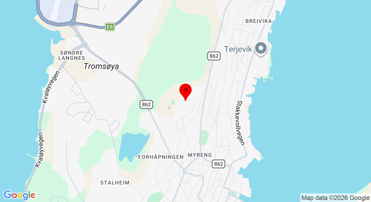 Google Map of https://www.google.com/maps/place/Conrad Holmboes veg 89,9011+Tromsø