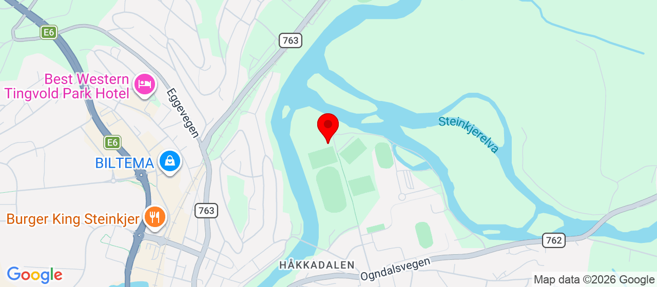 Kart over Steinkjer Camping Steinkjer
