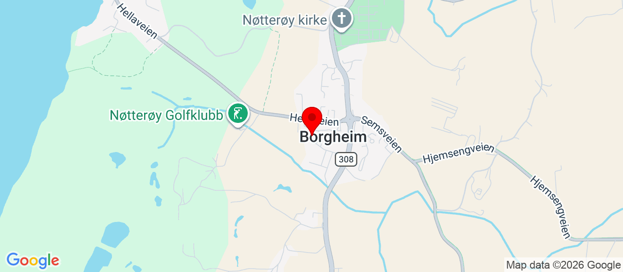 Kart over Wilhemsen hallen, Rektorveien 8 Borgheim NØTTERØY