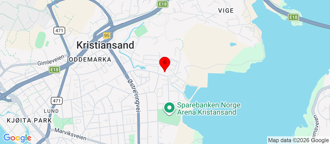 Kart over Kongsgård alle 61 KRISTIANSAND S