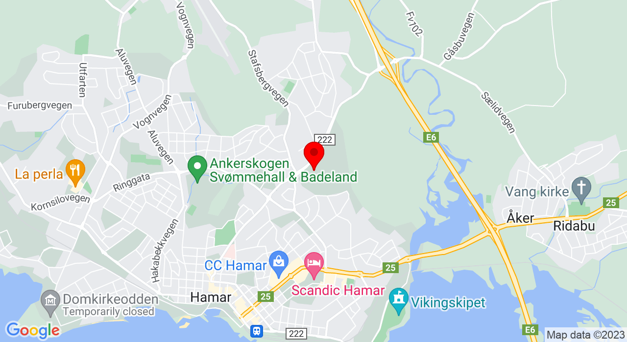 Google Map of Furnesvegen 119,2318+Hamar