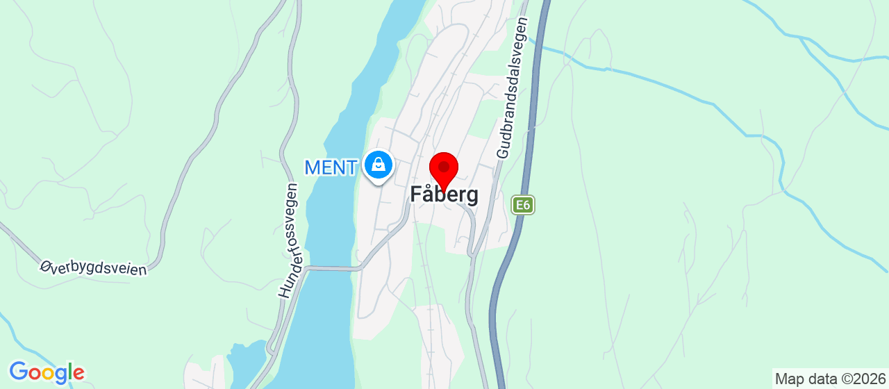 Kart over Hunderfossvegen 757 FÅBERG