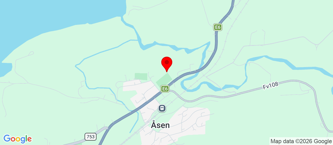 Kart over Åsenhallen Åsen