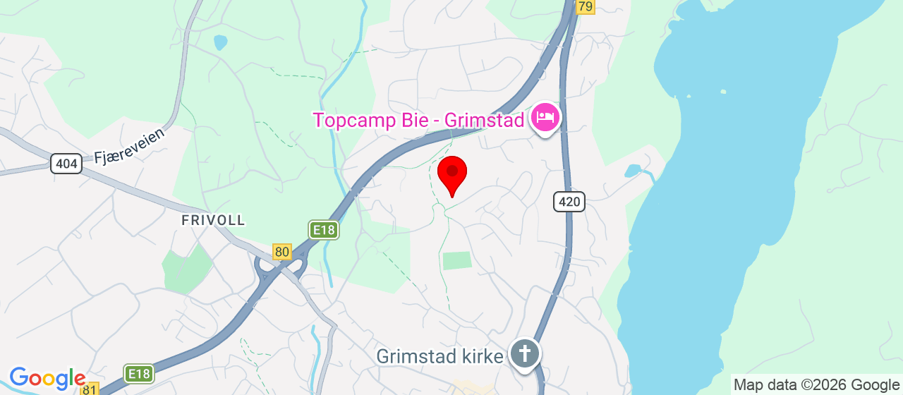 Kart over Fladefjell 70 GRIMSTAD