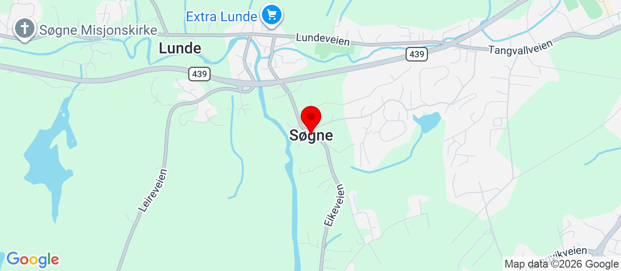 Kart over Kjellandshei SØGNE