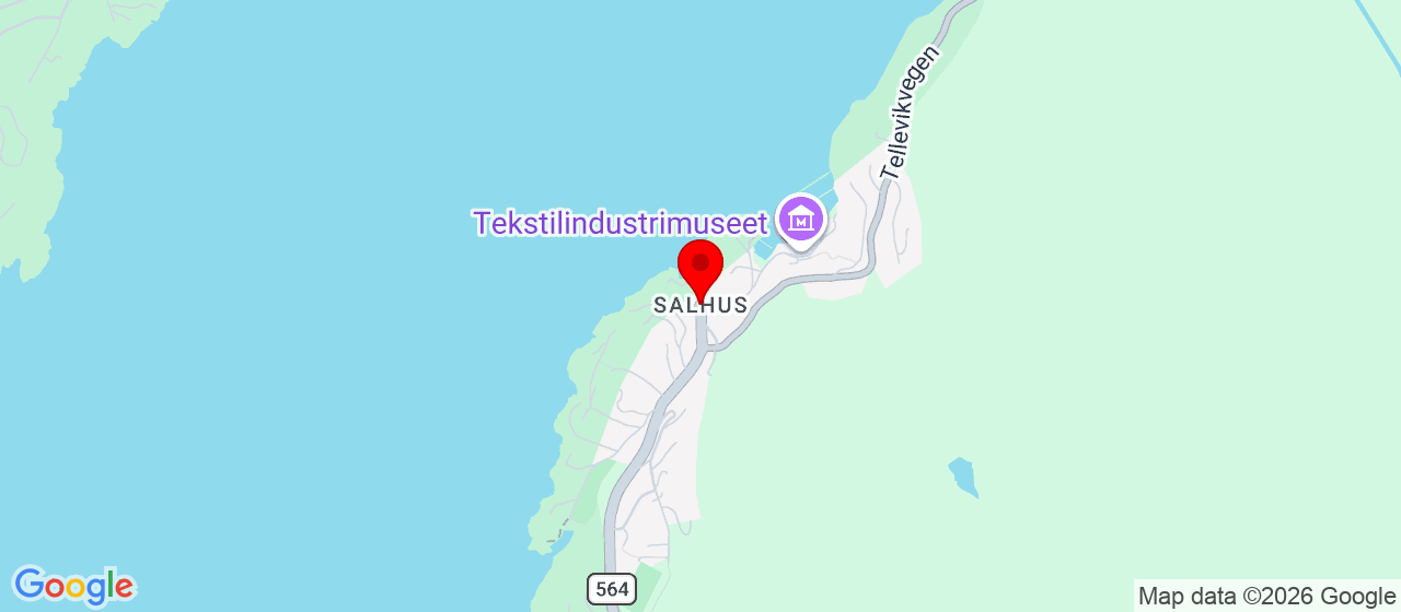 Kart over Klubbhuset på Salhus 