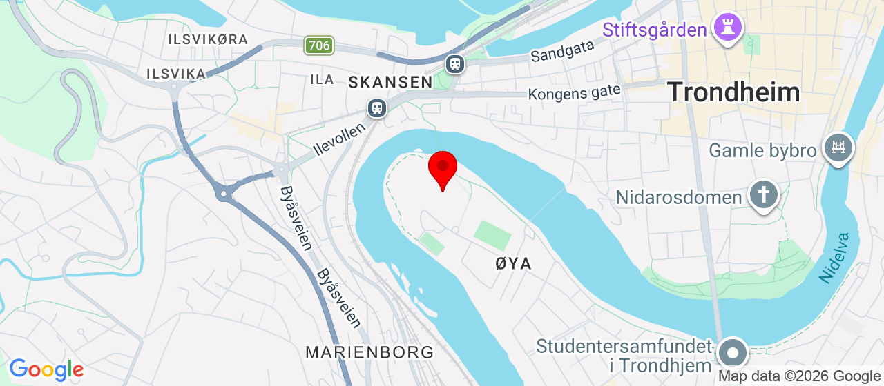 Kart over Klostergata 90 Trondheim