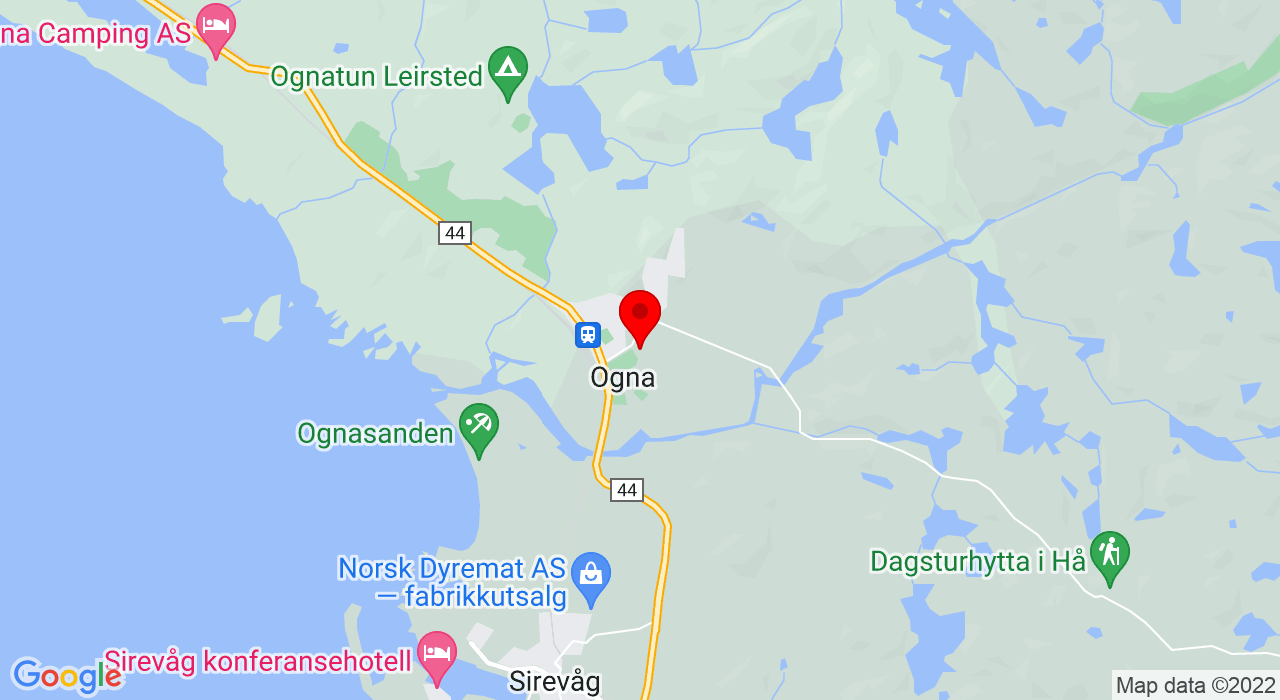 Google Map of Ognahallen,4364+SIREVÅG