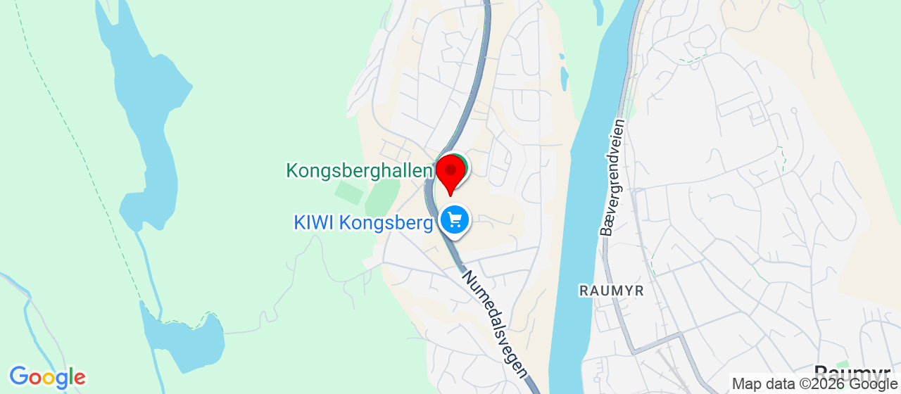 Kart over Numedalsvegen 80 Kongsberg