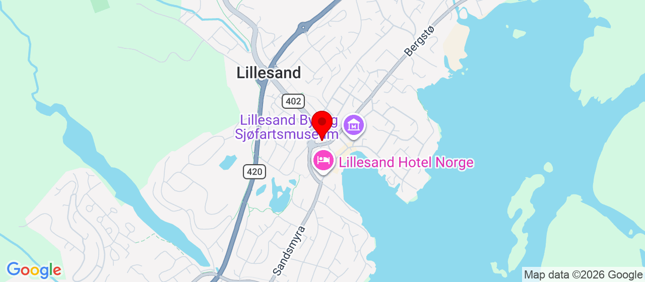 Kart over Storgata 1 Lillesand