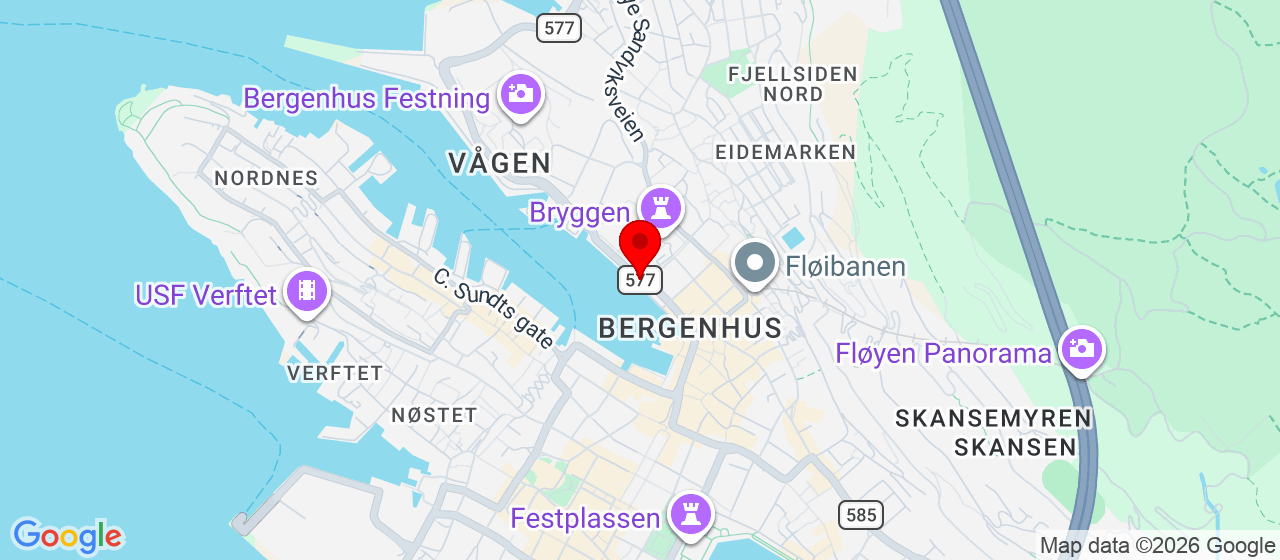 Kart over Bryggen Bergen