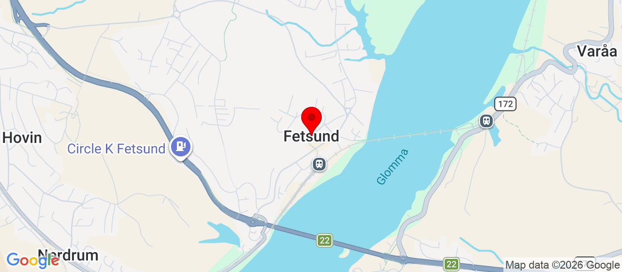 Kart over Hvaltjernsveien FETSUND