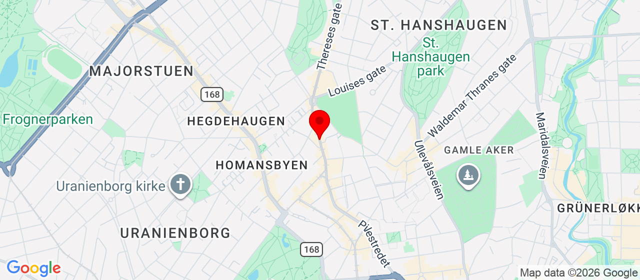 Kart over Pilestredet Studenthallen i P52 