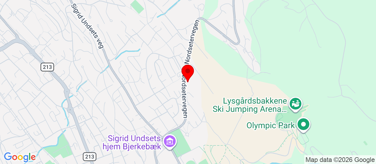 Kart over Nordseterveien 55 LILLEHAMMER