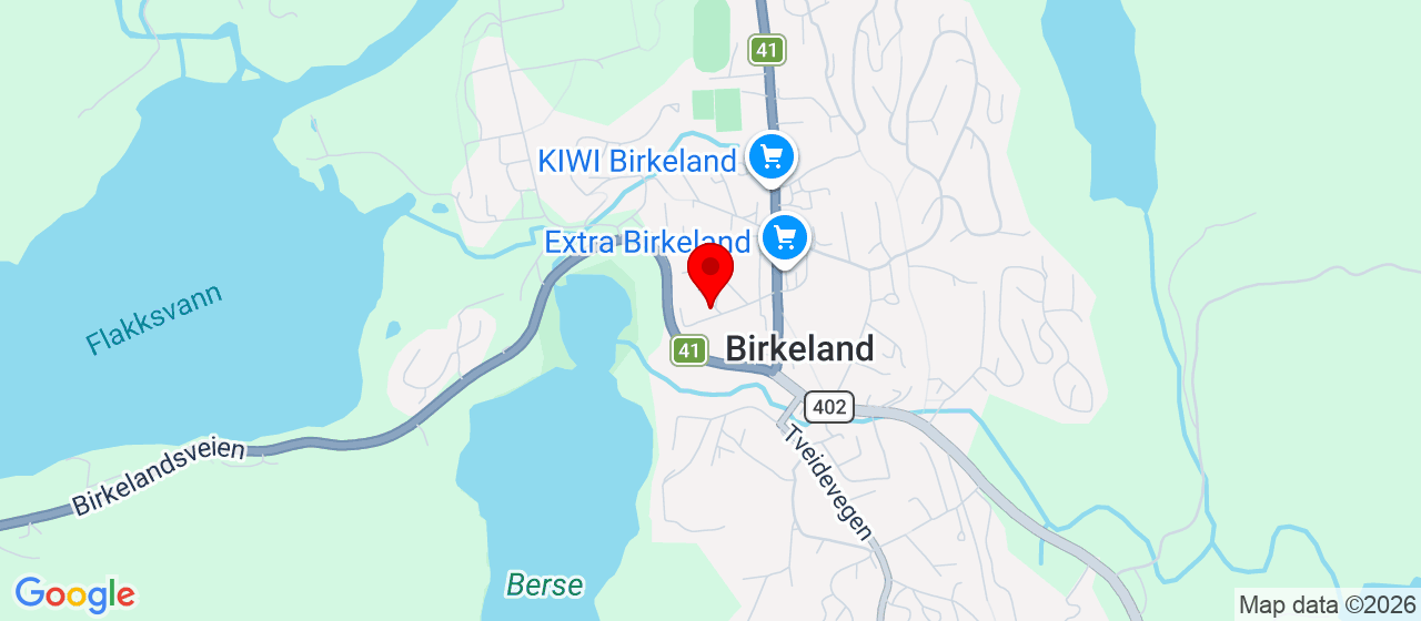 Kart over Folkehøgskolen Sørlandet 