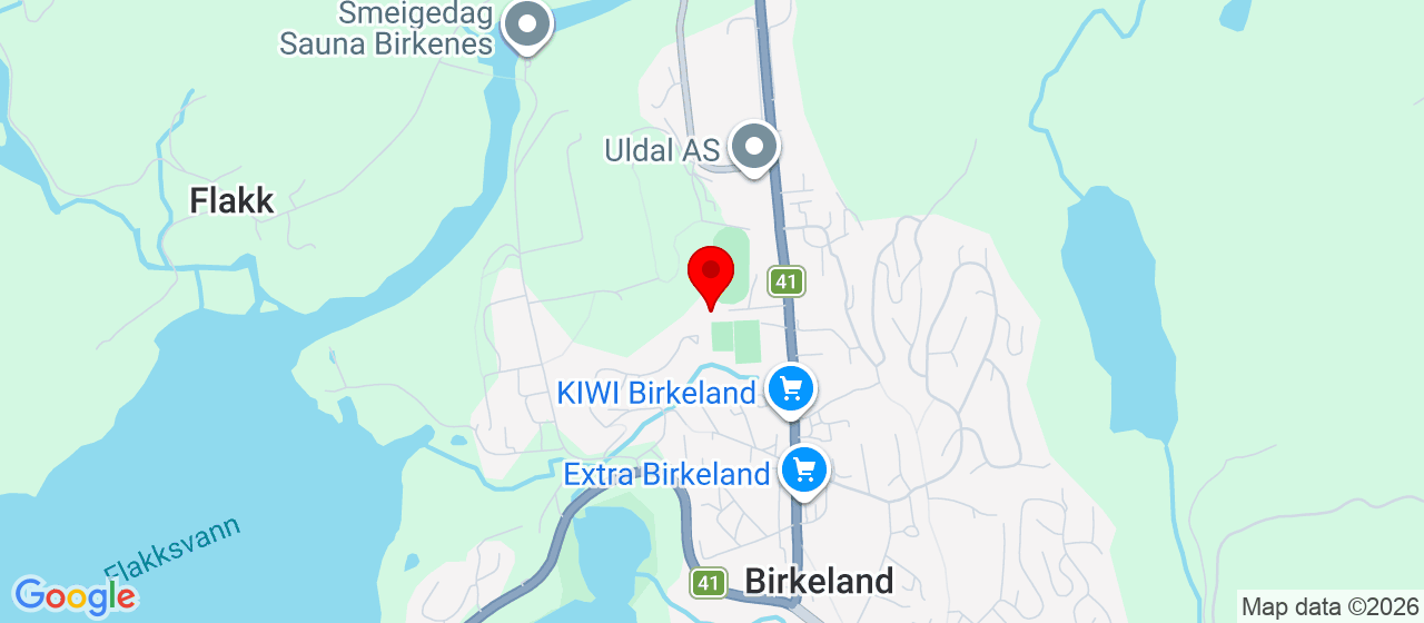 Kart over Birkenesparken BIRKELAND