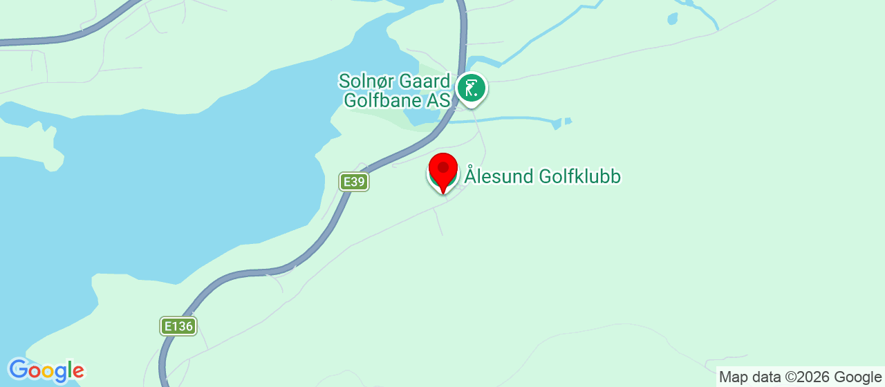 Kart over Ålesund Golfklubb, Ålesundsvegen 1710, Solnør SKODJE