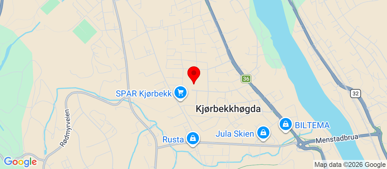 Kart over Kjørbekkhøgda skole 