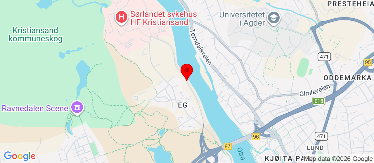 Kart over Egsveien KRISTIANSAND S