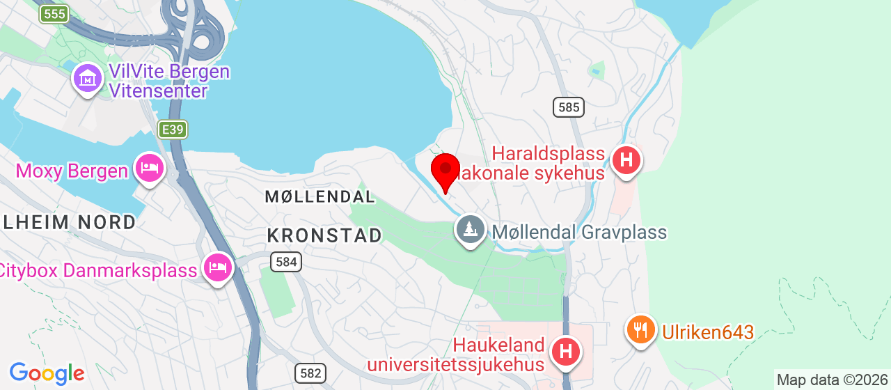 Kart over Møllendalsveien 63 Bergen