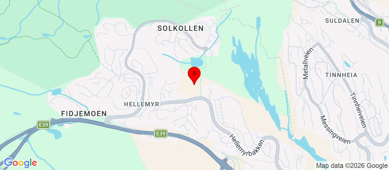 Kart over Hellemyrbakken 70 KRISTIANSAND S