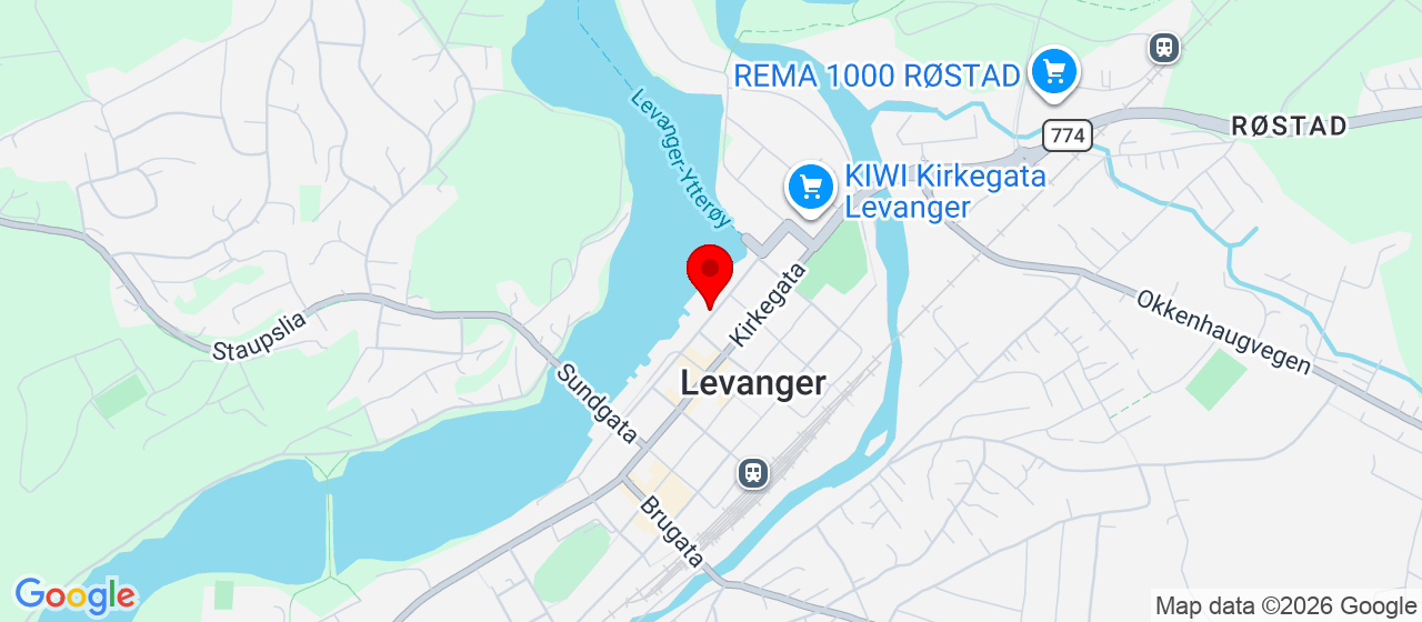 Kart over Sjøgata 23. Levanger