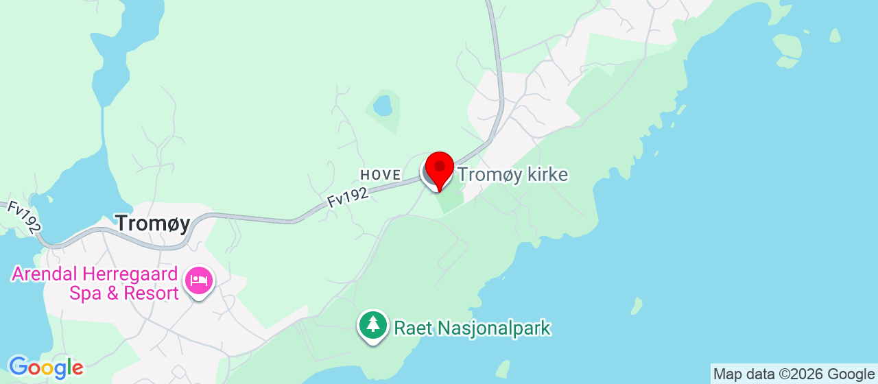 Kart over Tromøy kirke FÆRVIK