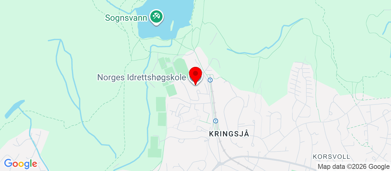 Kart over Norges Idrettshøyskole Sognsveien 220, 0863 Oslo Oslo