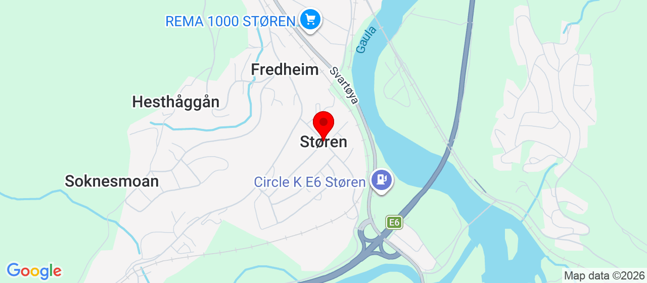 Kart over Natursenteret Støren