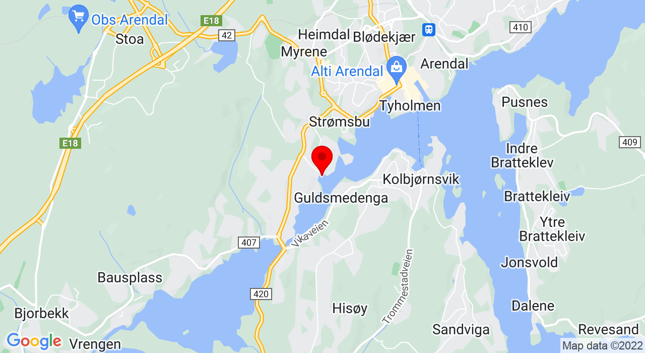 Google Map of Hansnesveien 27A,4839+ARENDAL