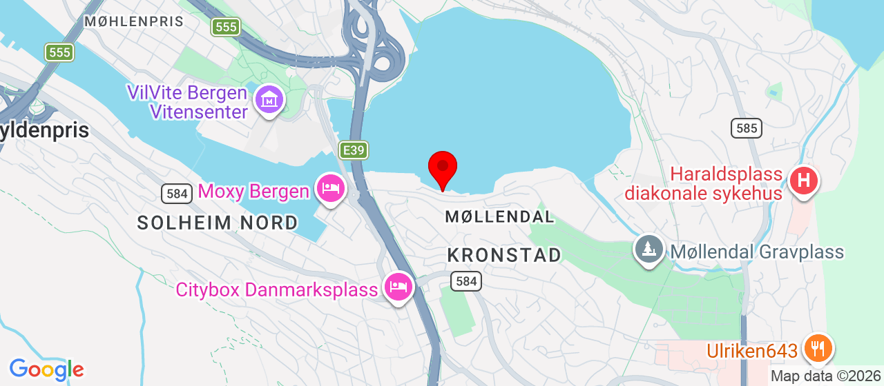 Kart over Møllendlsveien 12 BERGEN